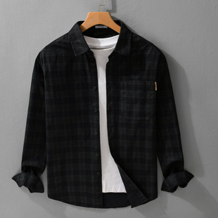 格子衬衣男长袖潮牌宽松2026春季新款高级感今年流行的新款衬衫