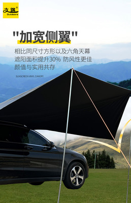 定制黑胶全遮光防晒天幕遮阳篷遮阳野营露营旅游遮阳棚帐篷户外车
