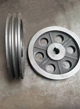 三角皮带轮工业皮带盘2槽B型双槽铸铁电机槽轮外径100-300电机轮