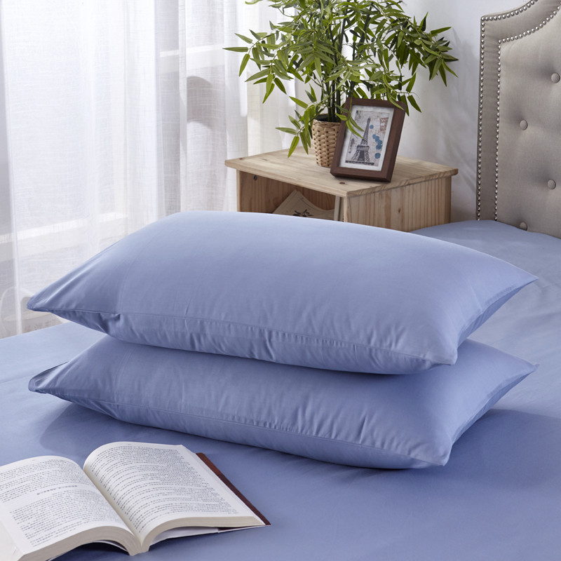 外贸简约纯色纯棉大纯棉枕头套