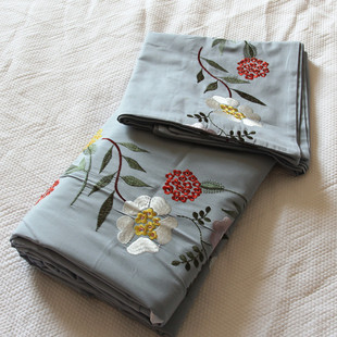 外贸 清仓 加厚绣花床单单件纯棉刺绣套件单双人床加枕套床单特价