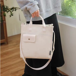 韩版帆布包定制上班通勤包斜挎手提大容量百搭托特包
