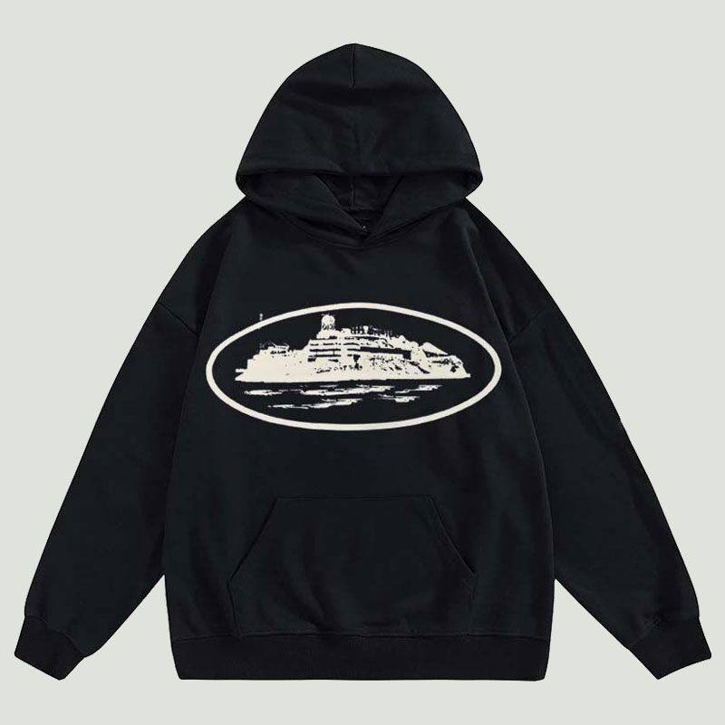 thumbnail for European and American trendy brand new boat print American style high street hooded sweater street clothing Harajuku sweater couple jacket