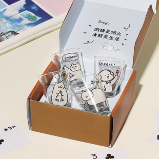 蓝莲花送朋友同事长辈伴手礼小杯子可爱酒杯套装 送人实用生日礼物