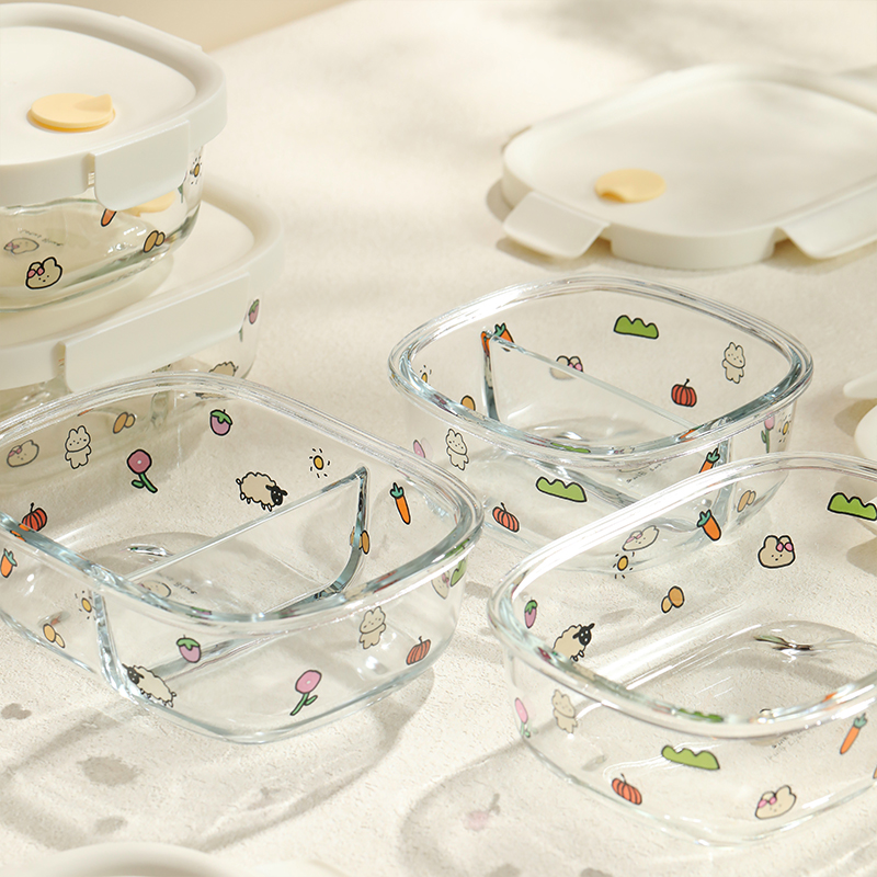 蓝莲花家居高硼硅玻璃保鲜盒