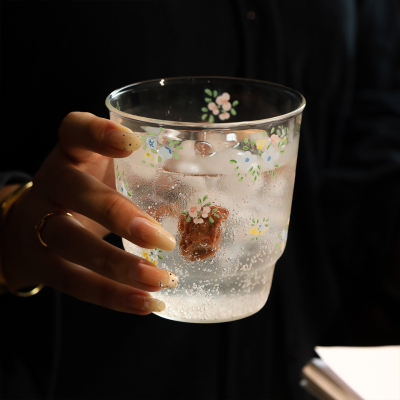 蓝莲花女士高颜值马克杯高硼硅