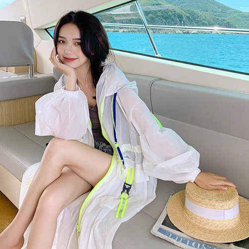 长款薄款透气防晒衣女夏开衫外套