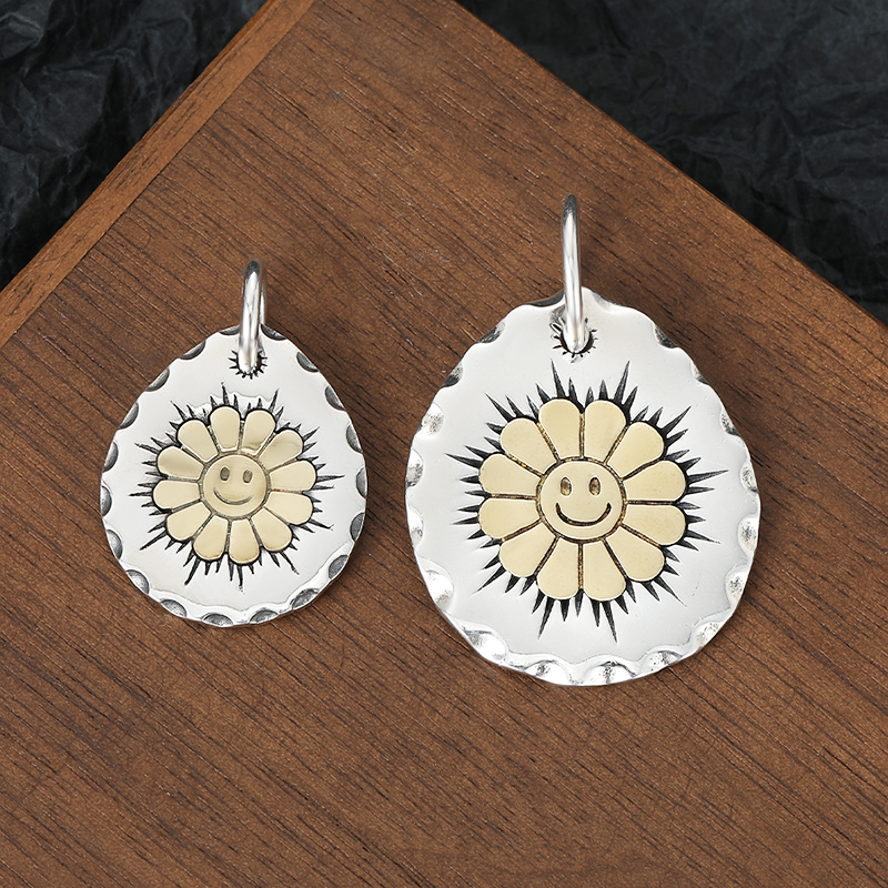 S925纯银太阳花吊坠手作