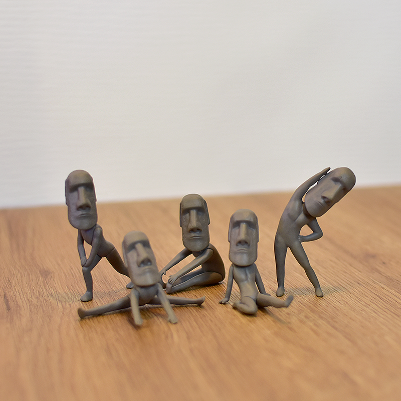 人文风光联名复活节岛体操伸展的摩艾石像盒蛋手办小摆件造景装饰