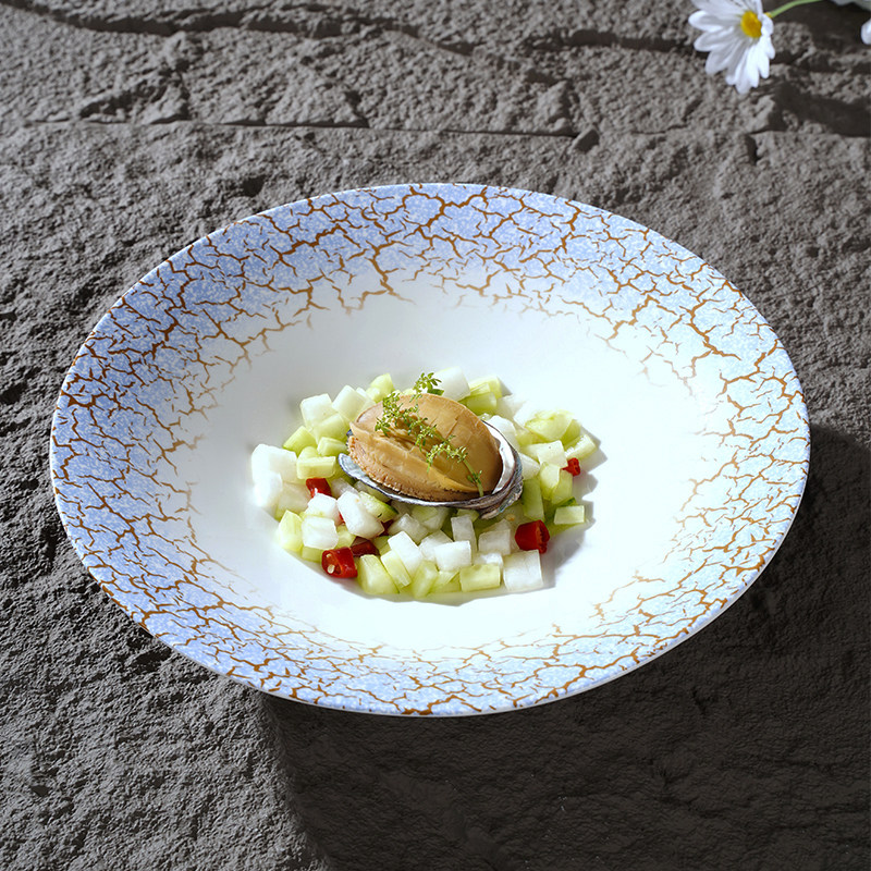 中式陶瓷高脚斗笠碗私房菜意境特色餐具酒店餐厅复古凉菜碗深盘子,餐饮具,盘,淘宝优惠券,粉丝福利购,淘宝优惠卷