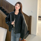 黑色高级感PU皮衣外套女2025春季新款美式小个子又酷又飒夹克上衣，女装皮衣，2C198