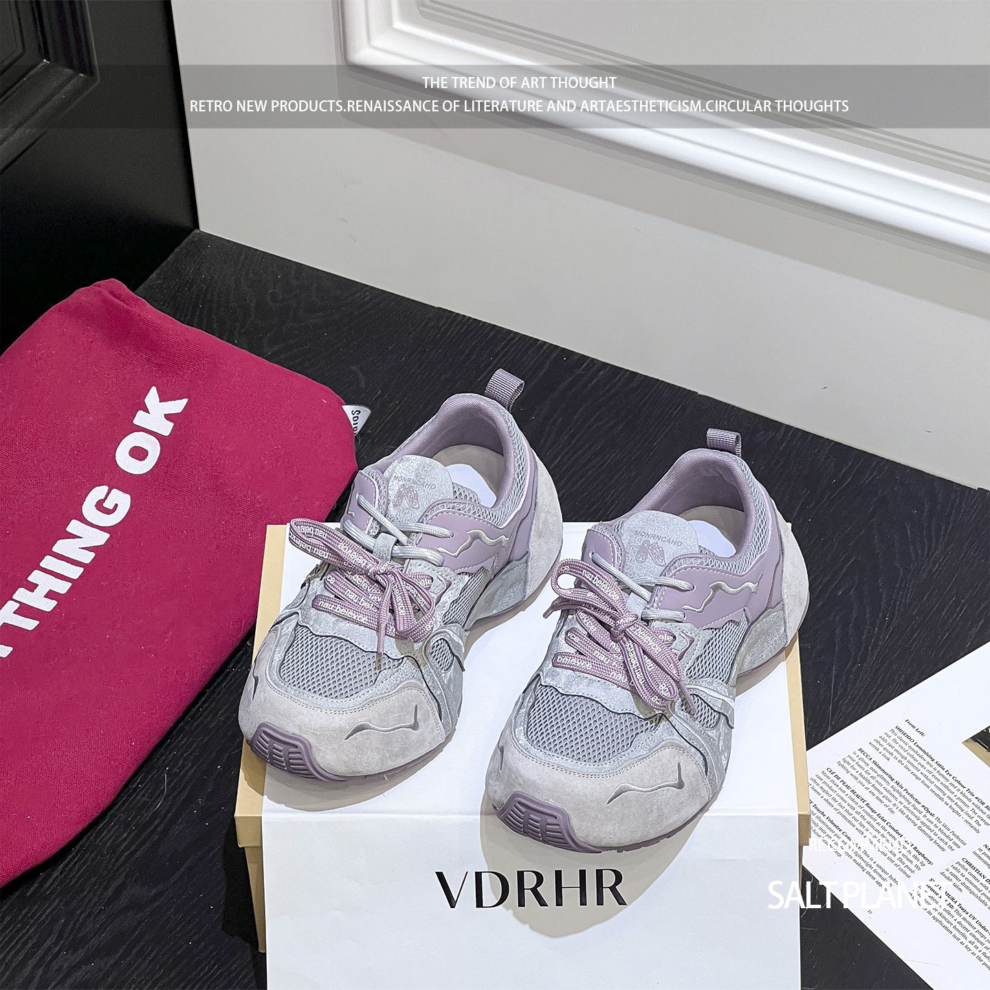 厚底增高配阔腿裤女士老爹鞋春季2026新款女鞋透气紫色运动鞋网面,女鞋,老爹鞋,淘宝优惠券,粉丝福利购,淘宝优惠卷