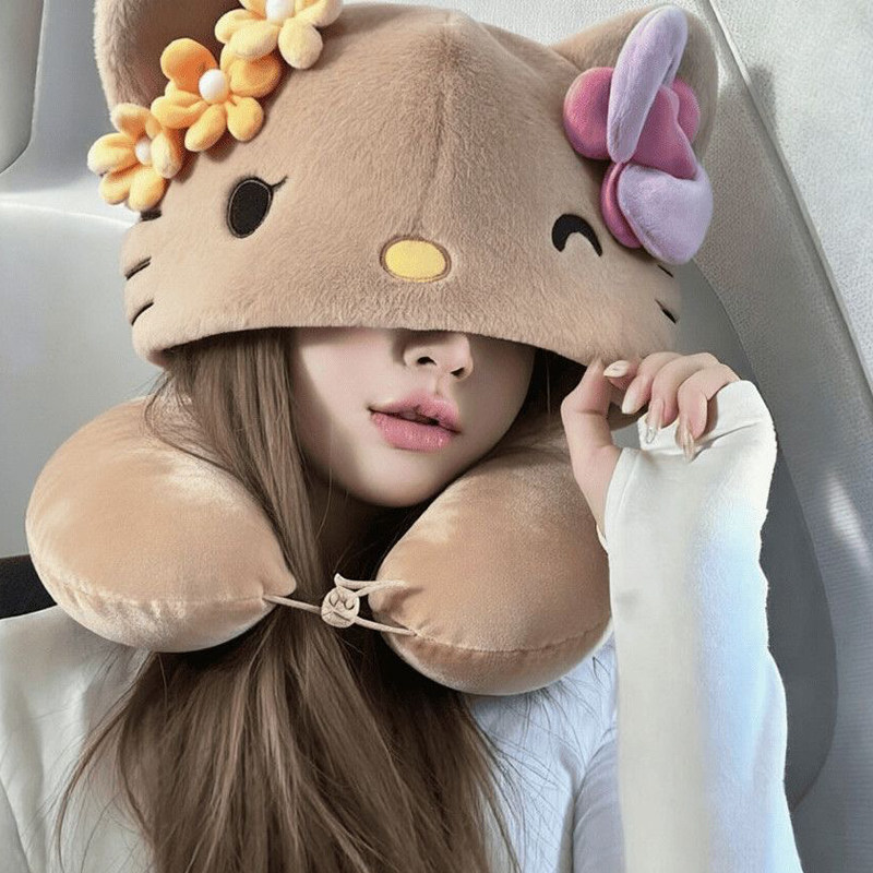 HelloKitty连帽护颈U型枕午睡图片