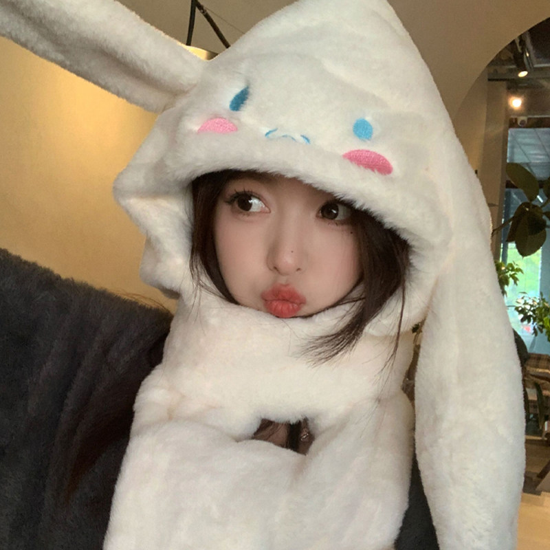 可爱毛绒耳朵会动玉桂狗帽子女冬季保暖围巾手套三件套护耳雷锋帽,服饰配件/皮带/帽子/围巾,帽子,淘宝优惠券,粉丝福利购,淘宝优惠卷