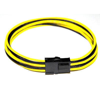 8pin转双4pin cpu8pin转2个cpu4pin 美标18awg 黄黑蛇皮网