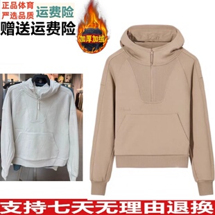 Y安踏连帽卫衣女2025冬新款休闲纯色加绒保暖运动上衣162547708N