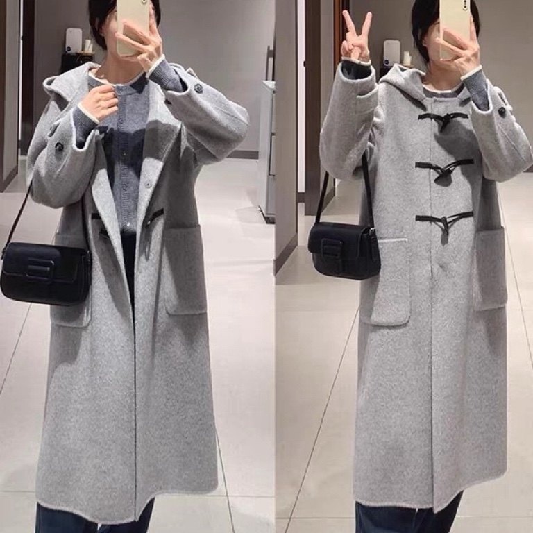 双面呢大衣 连帽牛角扣大口袋减龄休闲宽松气质百搭长款 外套1.57,女装/女士精品,毛呢外套,淘宝优惠券,粉丝福利购,淘宝优惠卷