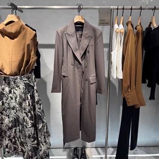 风衣 领两粒扣腰带收腰气质通勤百搭长款 外套女1.24 西装 风衣外套