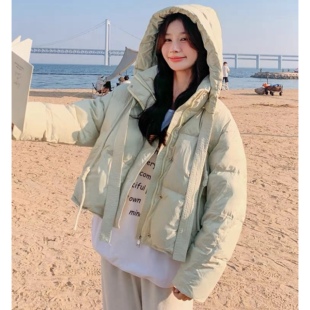 鸭绒羽绒服 系带连帽可拆卸拉链门襟加厚冬季短款羽绒服 外套0.72