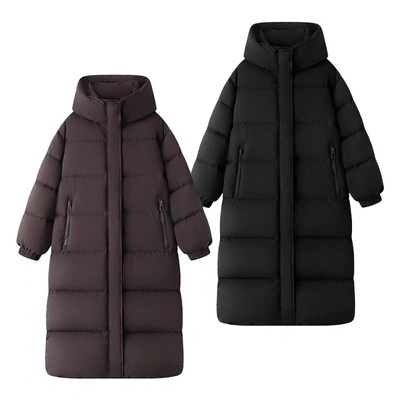 超长款加厚冬款保暖百搭棉服外套