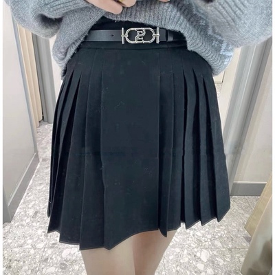 气质百搭简约短款百褶裙半身裙