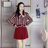 百搭A字裙毛呢半身裙0.29 开叉褶皱拉链修身 高端新品 甜美时尚