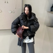 外套0.93 加厚休闲百搭羽绒服厚 鸭绒羽绒服 立领双层领双口袋短款