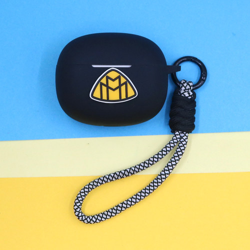 适用SoundPEATS泥炭Capsule3 Pro蓝牙耳机保护套个性黑色潮酷简约图标手绳挂饰防摔硅胶软壳