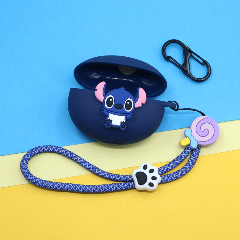 适用倍思MC1小云朵耳夹蓝牙耳机保护套MC1pro可爱卡通史迪奇小丑鱼企鹅布丁狗反光手绳挂饰硅胶软壳