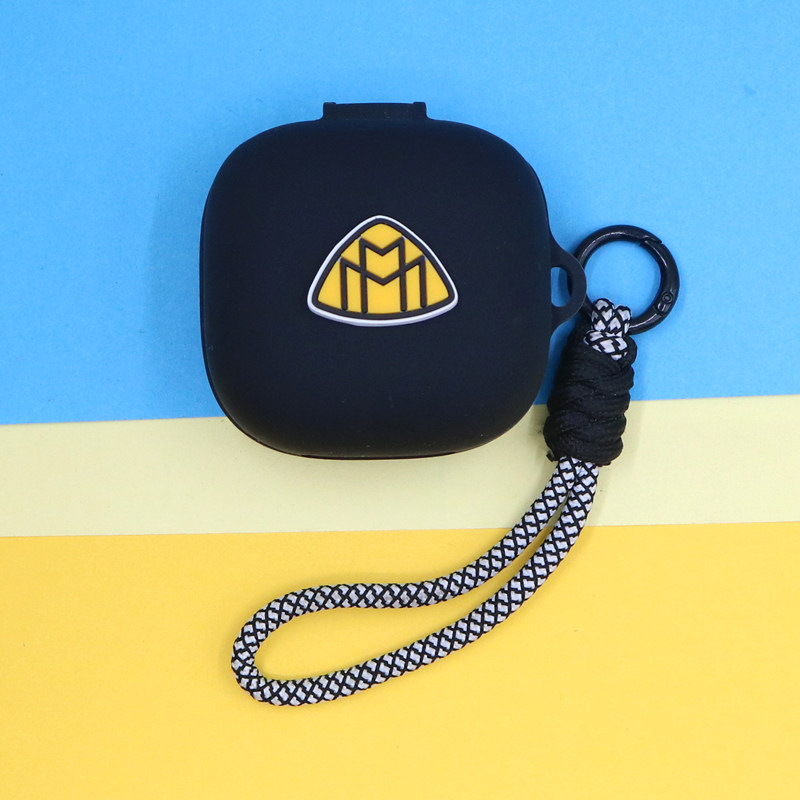 适用Beats Fit Pro蓝牙耳机保护套Powerbeats Fit个性黑色潮酷简约图标手绳挂饰连体充电仓盒防摔硅胶软壳