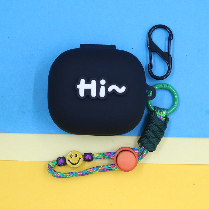 适用Beats Powerbeats Fit蓝牙耳机保护套Fit Pro潮酷个性创意简约英文字笑脸手绳挂饰连体硅胶软壳