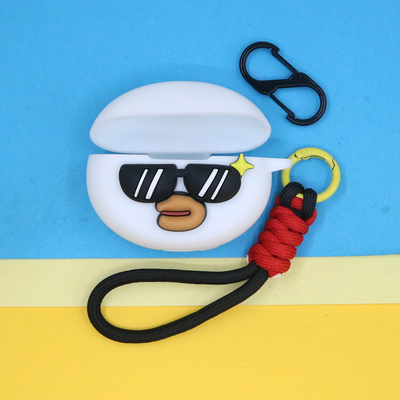 适用QCY C50/C50S/C30/C30S耳夹开放式蓝牙耳机保护套潮酷个性萌可爱墨镜香肠嘴卡通连体硅胶软壳