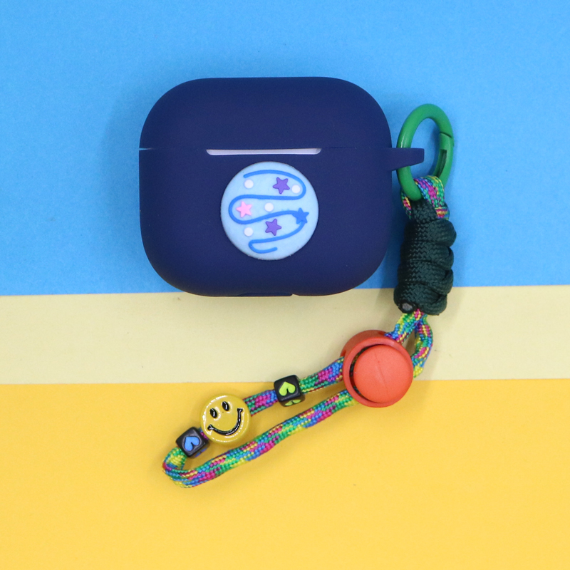 适用苹果Airpods pro2蓝牙耳机保护套4/3代可爱萌卡通冰淇淋少女心小清新开心笑脸手绳挂饰充电仓盒硅胶软壳