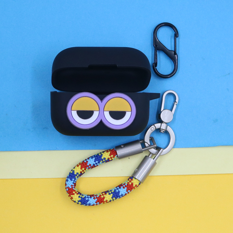 适用声阔AeroClip/C50i开放耳夹式蓝牙耳机保护套潮酷简约可爱萌卡通眼睛合金手指挂绳连体硅胶软壳