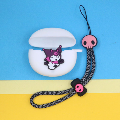 适用荣耀Earbuds X8 X7 A蓝牙耳机保护套LCHSE X7e X7i潮酷可爱动漫小清新库洛米史迪奇反光手绳挂饰硅胶壳