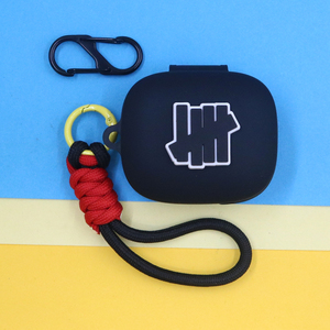 适用QCY AilyBuds E20/E10蓝牙耳机保护套MeloBuds N30 T13 X ANC 潮酷个性简约创意黑色风手绳挂饰硅胶软壳