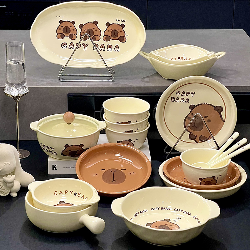 餐具套装陶瓷2025热卖高级感小众奶油风法式可微波碗碟套装家用