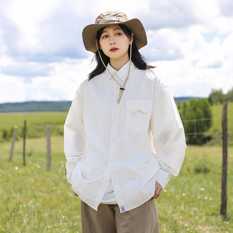 日系中性风长袖工装休闲衬衫