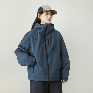 漫渡户外机能连帽羽绒服女冬季 宽松百搭保暖冲锋衣90%白鸭绒外套