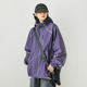 拼接工装 漫渡春秋款 户外紫色机能连帽冲锋衣外套男女同款 夹克上衣