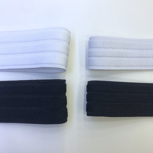 厂家现货直供4cm帽子内沿凹凸人字纹橡筋批发黑白绒面3cm宽松紧带