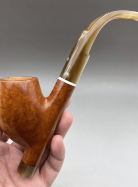 小猪烟斗全新石楠木意大利Caminetto金胡子限量299/301经典 33