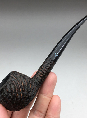 小猪烟斗 二手石楠木 英国Sasieni 八点 二战前花体鱼尾 雕花王子