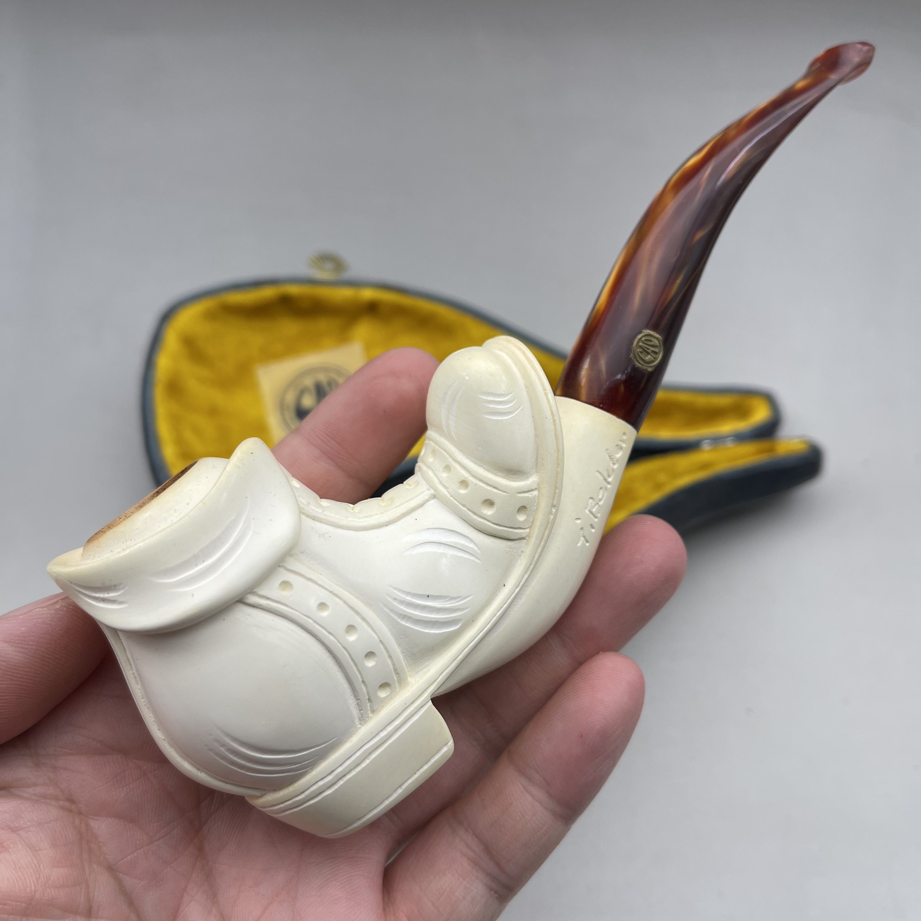 小猪烟斗二手海泡石土耳其大师imet Bekler70年代精品签名斗收藏