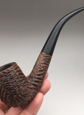 小猪烟斗 二手石楠木 英国Sasieni 一点 二战前花体鱼尾 标准弯斗