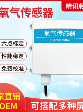 氧气传感器工业级高精度RS485助燃气体浓度检测仪壁挂O2传感器