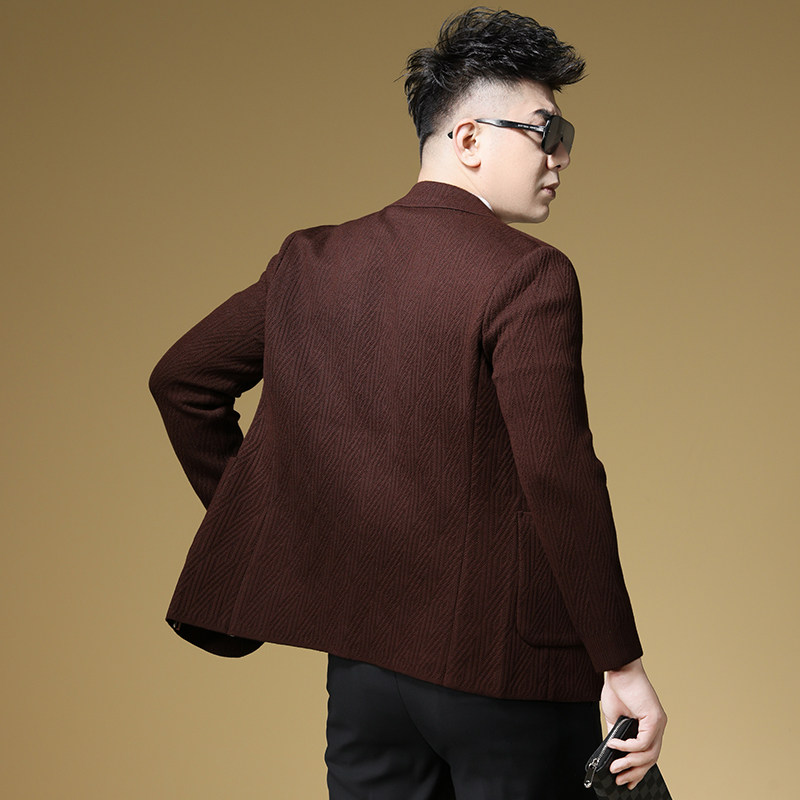 2025男春秋新款针织休闲西装青年潮流登便西外套D228-1033-P235,男装西服套装,电商D228（原B310）