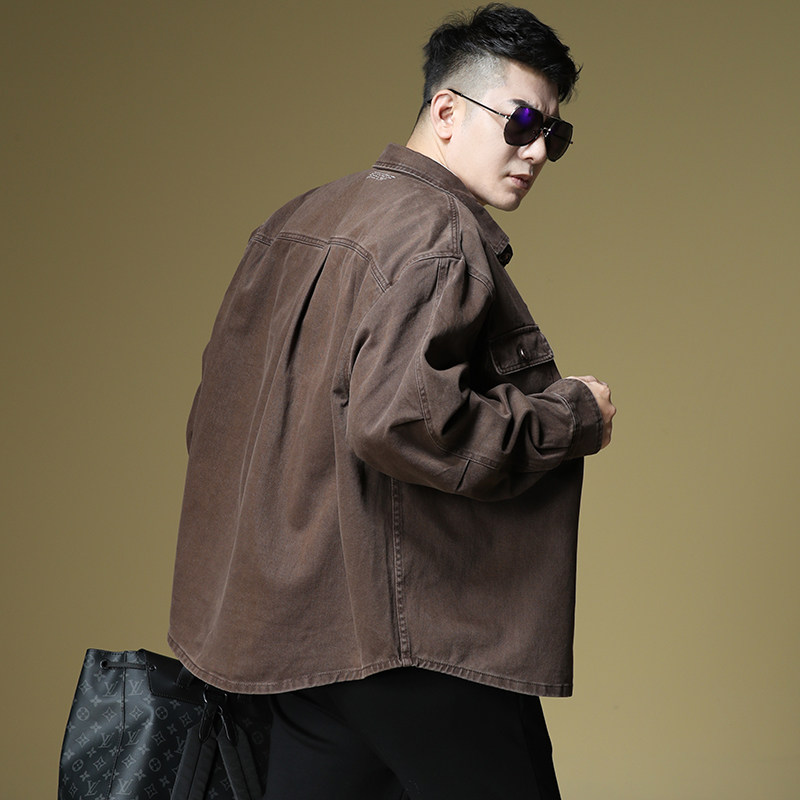 2025春款男式衬衫外套牛仔水洗宽松潮牌青年上衣D228-925P135,男装衬衫,电商D228（原B310）