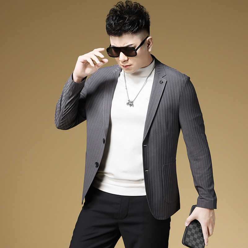 2025春季男新款便西冰丝轻薄青年时尚西装外套D228-5055-P195,男装西服套装,电商D228（原B310）