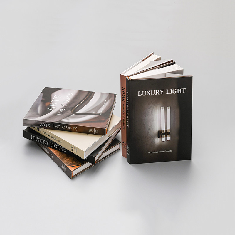 现代简约样板房装饰仿真书摆件售楼处客厅书柜玄关层架摄影道具书